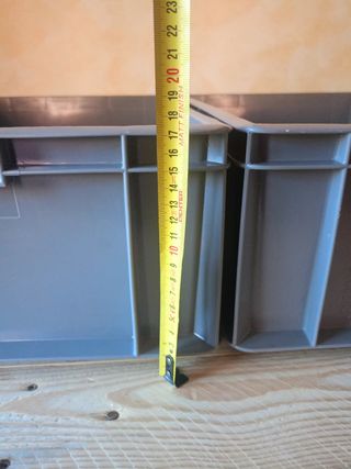2 Cajas de plastico Eurocontenedor Gris 60x40x17cm