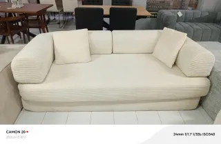 Súper oferta "" Sofá cama Laly Corduroy Beige/Blan