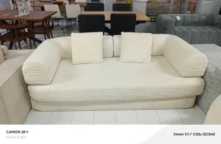 Súper oferta "" Sofá cama Laly Corduroy Beige/Blan