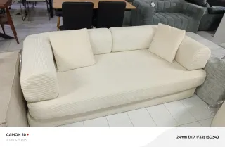 Súper oferta "" Sofá cama Laly Corduroy Beige/Blan