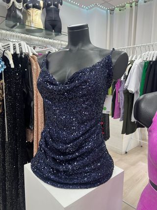 Vestido lentejuelas azul