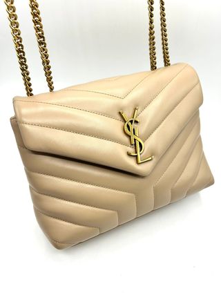 Bolso YSL Lou Lou Piel Beige Dorado