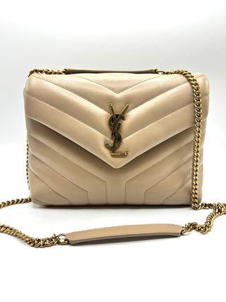 Bolso YSL Lou Lou Piel Beige Dorado
