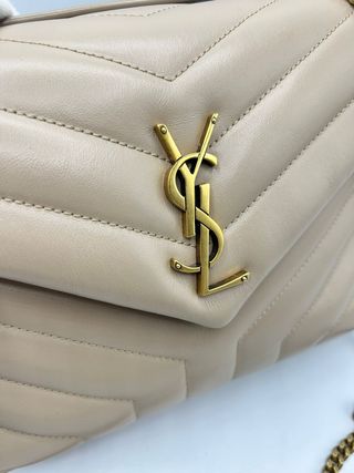 Bolso YSL Lou Lou Piel Beige Dorado