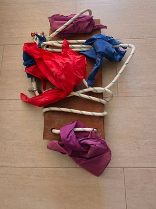 Columpio artesanal madera y tela