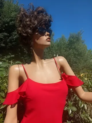 Vestido Midi Rojo doble tirante - Vero Moda- M