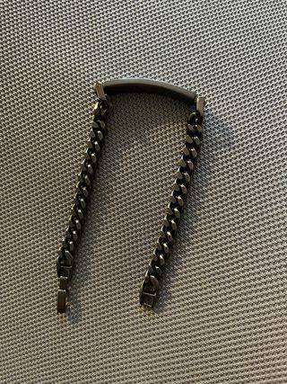 Bracciale uomo metallo nero/argento nuovo