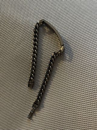 Bracciale uomo metallo nero/argento nuovo