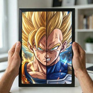 Poster A4 Goku e Vegeta Super Saiyan #615