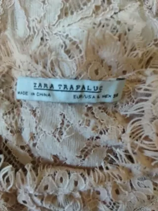 Blusa Zara Encaje Rosa Talla L