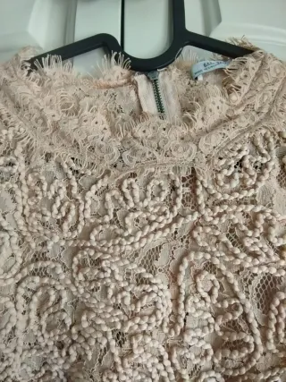 Blusa Zara Encaje Rosa Talla L