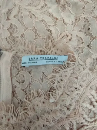 Blusa Zara Encaje Rosa Talla L
