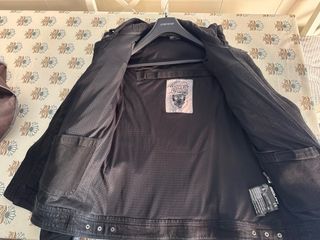 Cazadora Denim Segura Jessy Negra Hombre moto.