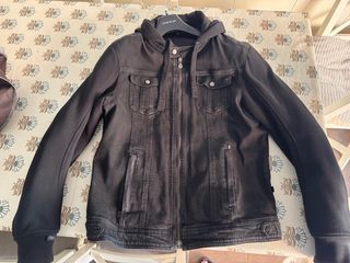 Cazadora Denim Segura Jessy Negra Hombre moto.