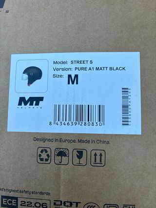 Casco Moto MT Helmets Street S Negro TALLA M
