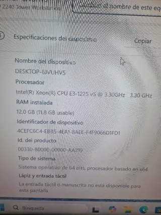 Workstation HP Z240 Negra