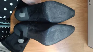 Botines Zara Negro Tacón Aguja Talla 39