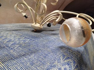 Lampadario in metallo e vetro più abat-shouur