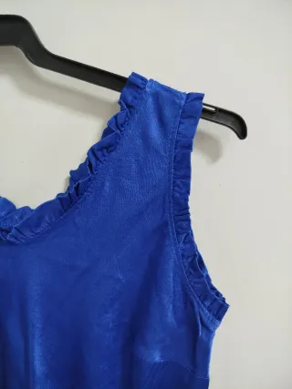 Blusa sin mangas azul talla L