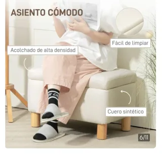 Sofá baúl tela beige