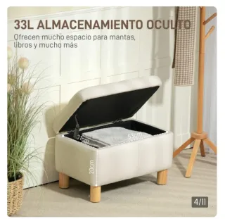 Sofá baúl tela beige