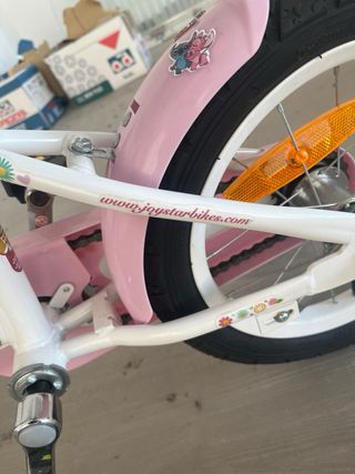 Bicicleta niña blanca y rosa