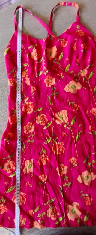 Vestido Verano Fucsia Flores Años 90