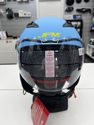 Casco jet bambino JFM blu opaco