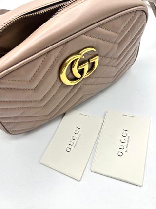 Borsa Gucci Marmont Pelle Beige/Rosa