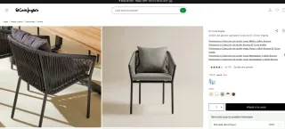 Conjunto mesa y sillas exterior gris