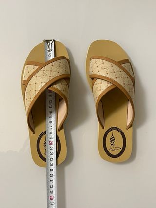 Ciabatte Trussardi Pelle Beige/Marrone Tg 37