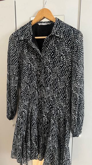 Vestido Zara Estampado Puntos M