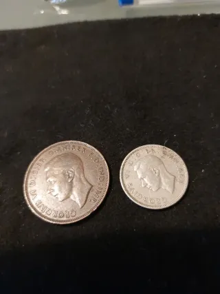 2 Monete Re Giorgio VI. Britannia