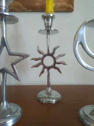 Candelabros de metal (3 unidades)