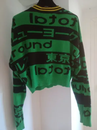 Jersey Forever 21 Verde y Negro Talla L