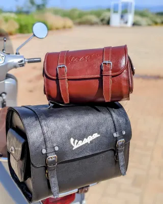 Baúl Vespa, bolsa de cuero vespa motocicletas