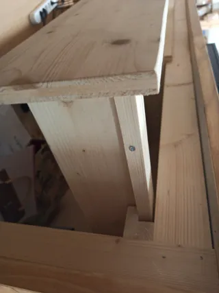 Mostrador madera maciza artesanal reciclada