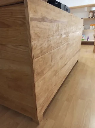 Mostrador madera maciza artesanal reciclada