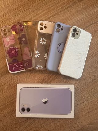 iPhone 11 Viola 128GB + Scatola + 5 Custodie