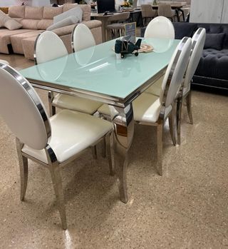 Mesa de Comedor Alta Calidad + 6 Sillas – Cristal