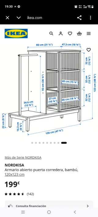 Mueble de bambú Ikea Nordkisa