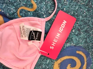 Top Bikini Rosa Estrellas Lentejuelas Talla S