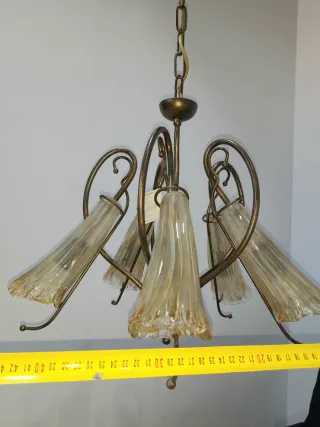 Lámpara de techo estilo vintage marron cristal