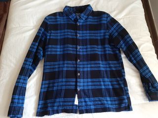 Camisa Native Youth cuadros azul y negro Talla L