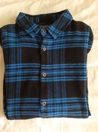 Camisa Native Youth cuadros azul y negro Talla L