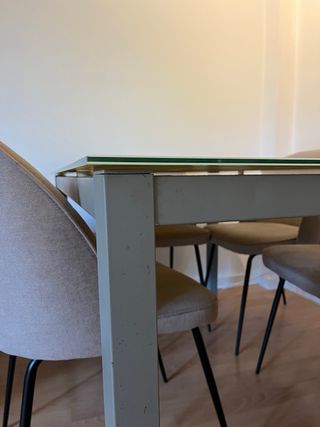 Mesa Comedor Cristal y Metal