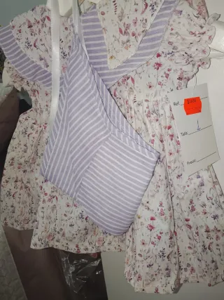 Vestido niña floral con cuello volantes