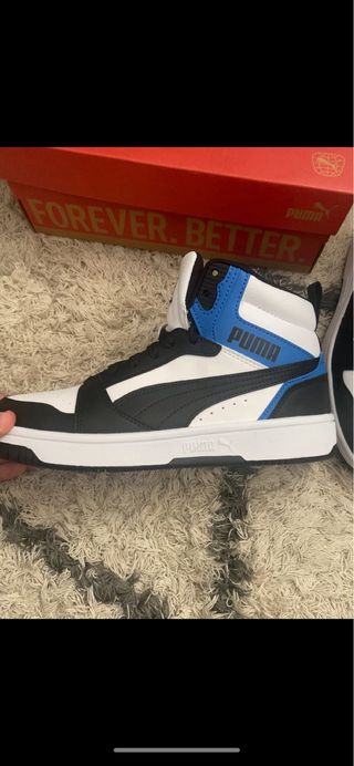 Zapatos Puma altos, negro, blanco y azul marino