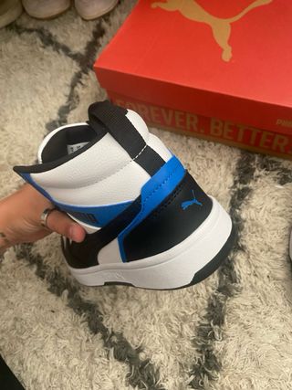 Zapatos Puma altos, negro, blanco y azul marino