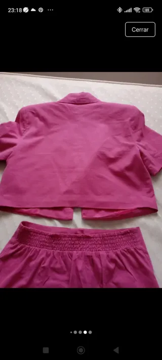 Conjunto Chaqueta y Falda Talla S/M Rosa